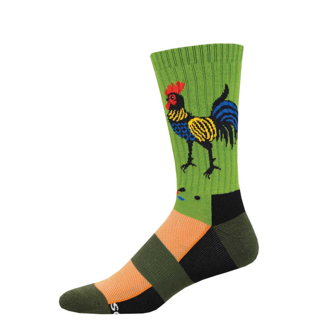 Folk Art Rooster Socks in Merino Wool